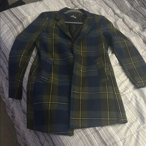 Zara Blue and Green Plaid Blazer